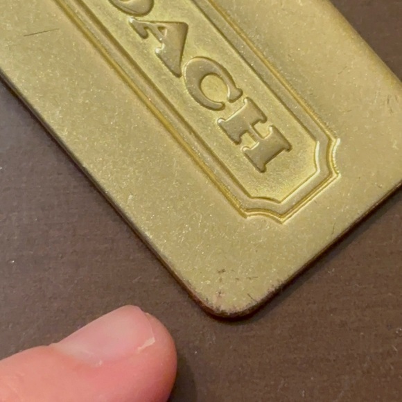 Coach Gold Metal Hangtag rare Y2K era Medium size - Picture 3 of 12